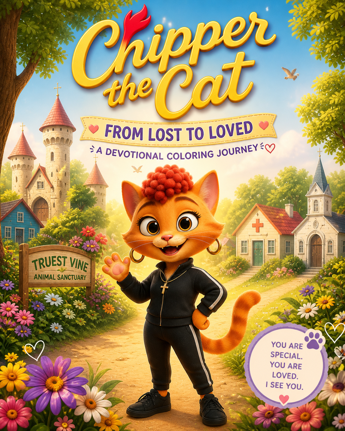 Cover of Chipper the Cat From Lost to Loved A Devotional Coloring Journey